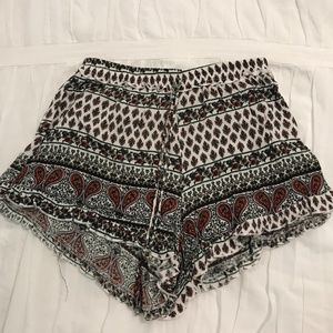 Patterned Drawstring Shorts